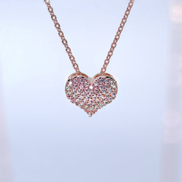 CZ Dainty Shimmering Heart Necklace , Wedding Necklace, Bride to be, Valentine's Day Gift For Her, Galentine's Day, Statement Necklace Cz